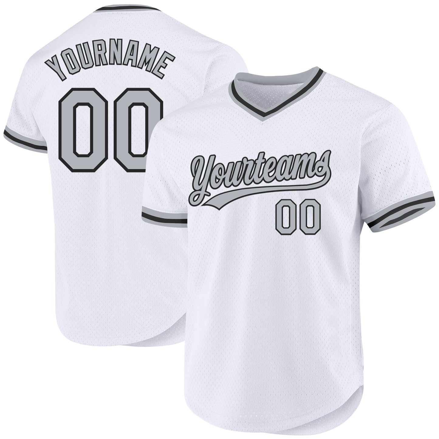 Custom White Gray-Black Authentic Throwback Baseball Jersey - Sky-Custom