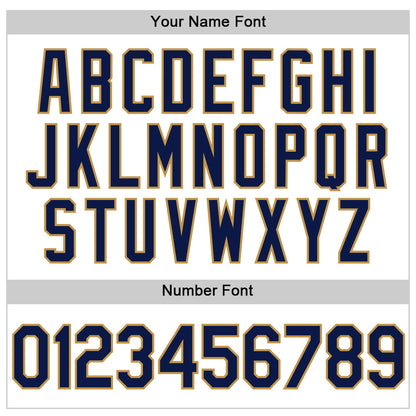 Custom White Navy-Old Gold Authentic Throwback Baseball Jersey - Sky-Custom