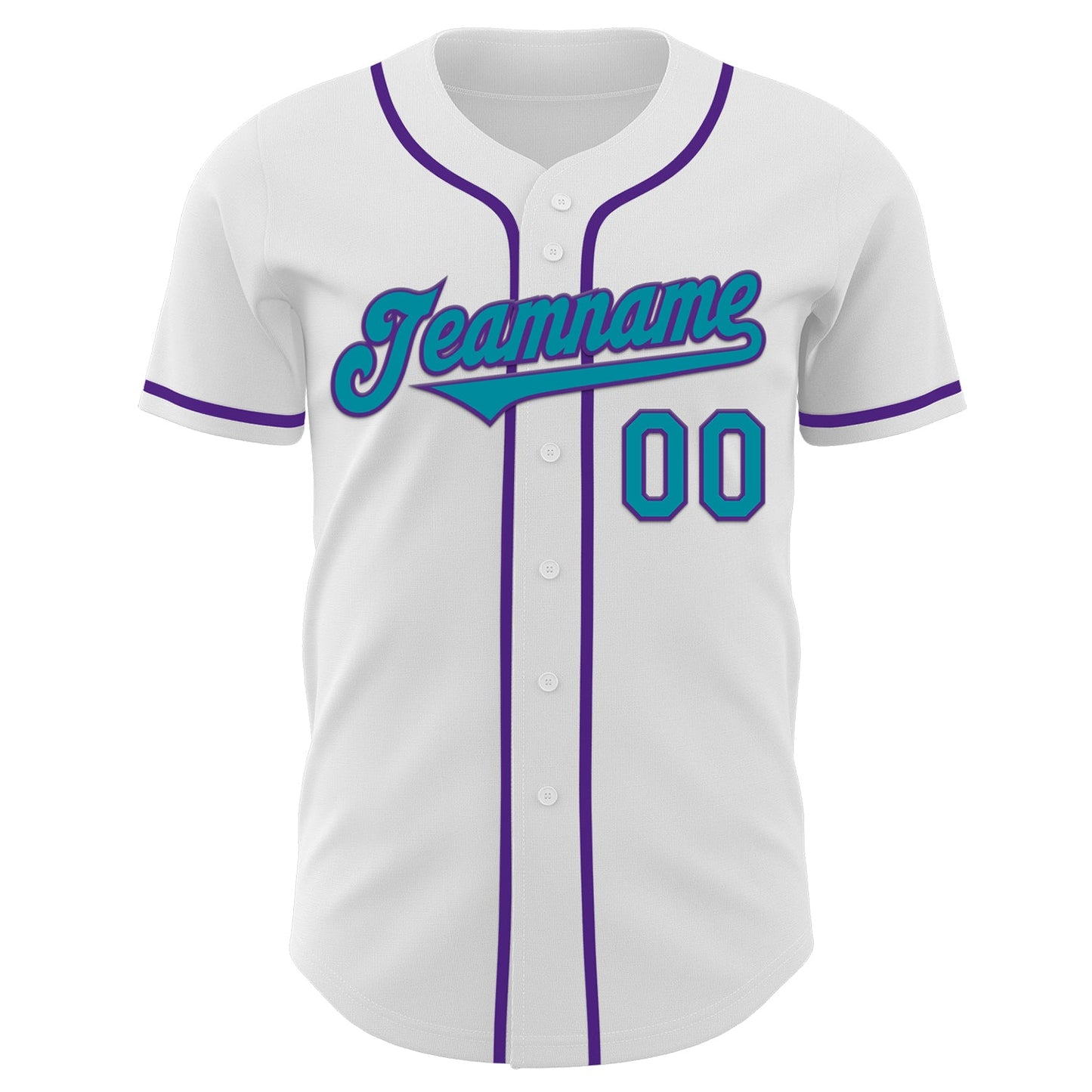 Custom White Teal-Purple Authentic Baseball Jersey - Sky-Custom