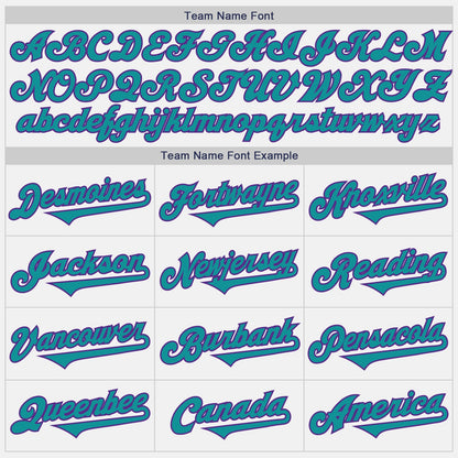 Custom White Teal-Purple Authentic Baseball Jersey - Sky-Custom