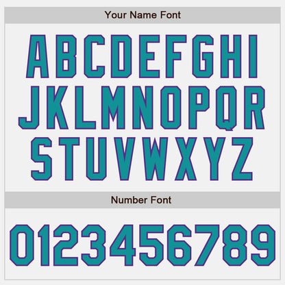 Custom White Teal-Purple Authentic Baseball Jersey - Sky-Custom