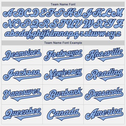 Custom White Light Blue-Navy Authentic Baseball Jersey - Sky-Custom