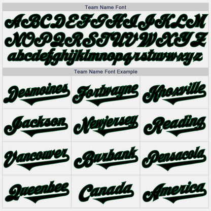 Custom White Black-Green Authentic Baseball Jersey - Sky-Custom