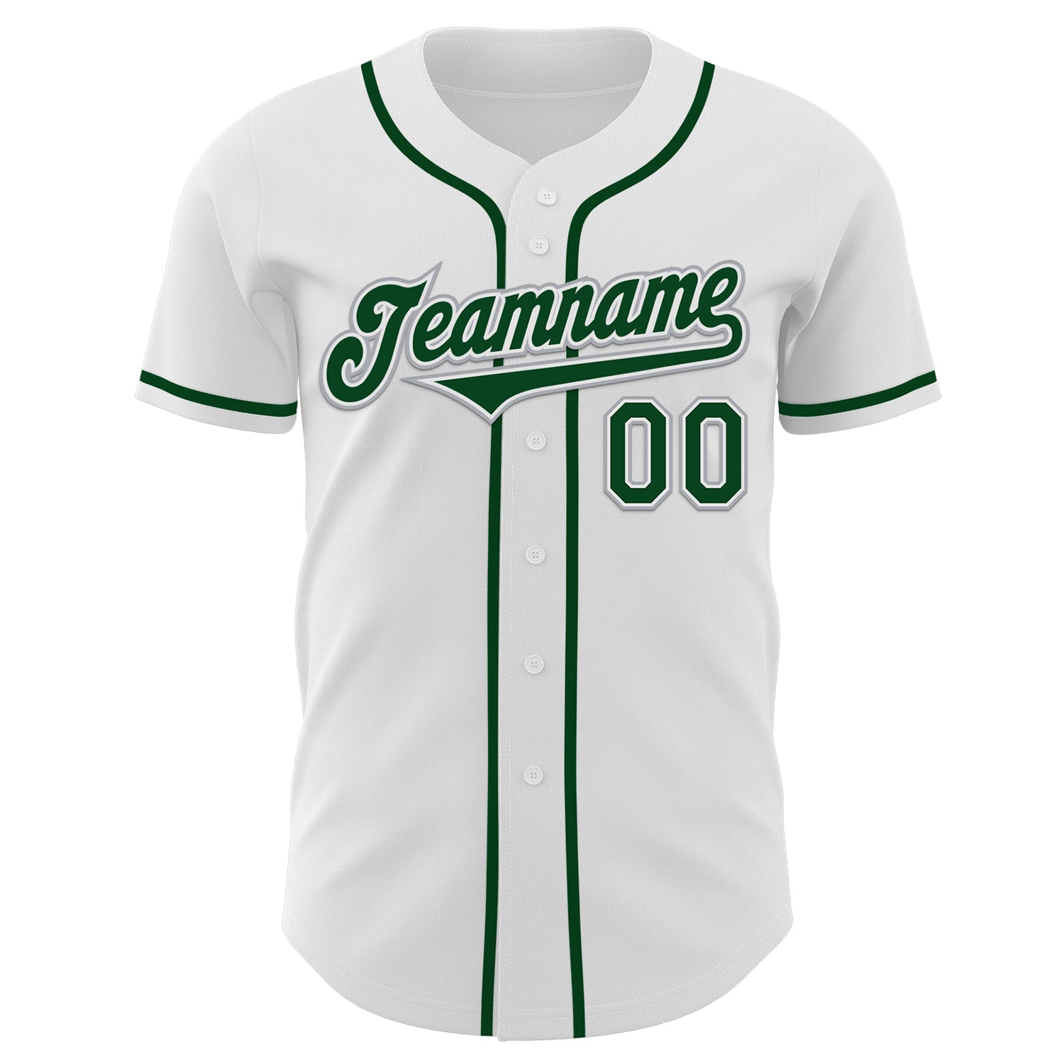 Custom White Green-Gray Authentic Baseball Jersey - Sky-Custom