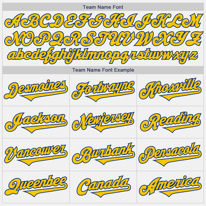 Custom White Yellow-Royal Authentic Baseball Jersey - Sky-Custom