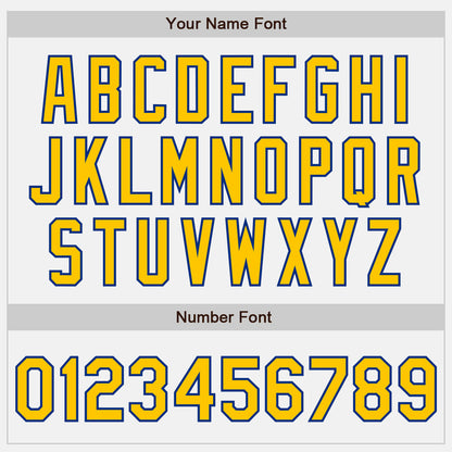Custom White Yellow-Royal Authentic Baseball Jersey - Sky-Custom