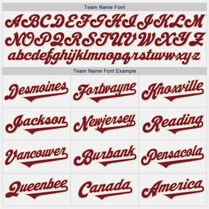 Custom White Crimson Pinstripe Cream Authentic Baseball Jersey - Sky-Custom