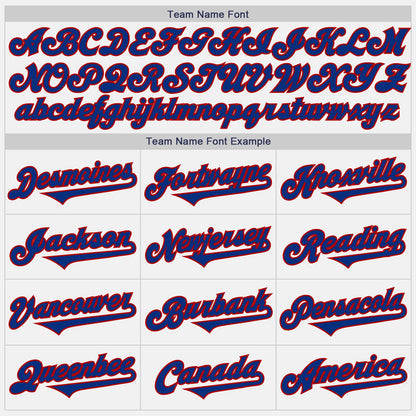 Custom White Royal Pinstripe Red Authentic Baseball Jersey - Sky-Custom