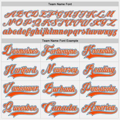 Custom White Orange-Blue Hockey Jersey - Sky-Custom