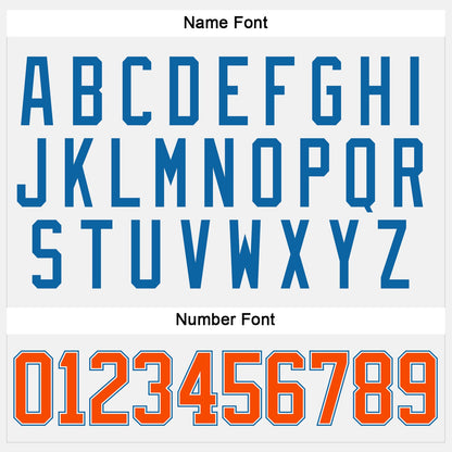 Custom White Orange-Blue Hockey Jersey - Sky-Custom