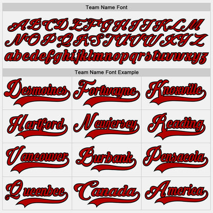 Custom White Red-Black Hockey Jersey - Sky-Custom