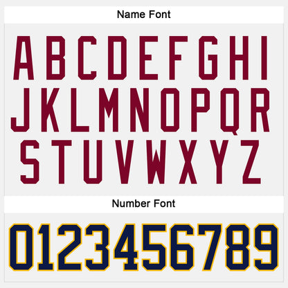 Custom White Navy Gold-Maroon Hockey Jersey - Sky-Custom