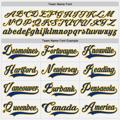 Custom White Royal-Gold Hockey Jersey - Sky-Custom