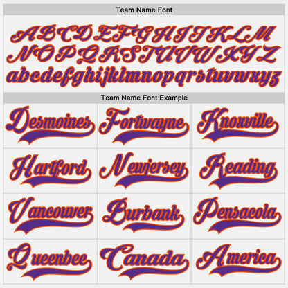 Custom White Purple-Orange Hockey Jersey - Sky-Custom