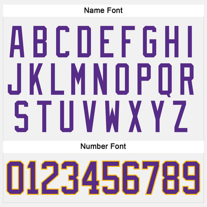 Custom White Purple-Gold Hockey Jersey - Sky-Custom