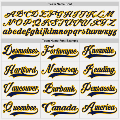 Custom White Navy-Gold Hockey Jersey - Sky-Custom