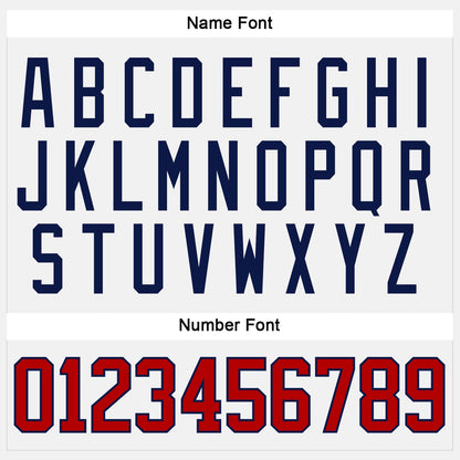 Custom White Red-Navy Hockey Jersey - Sky-Custom