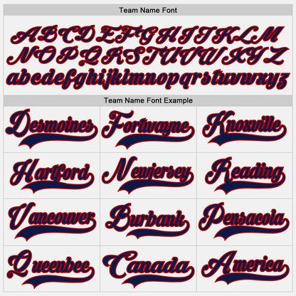 Custom White Navy-Red Hockey Jersey - Sky-Custom