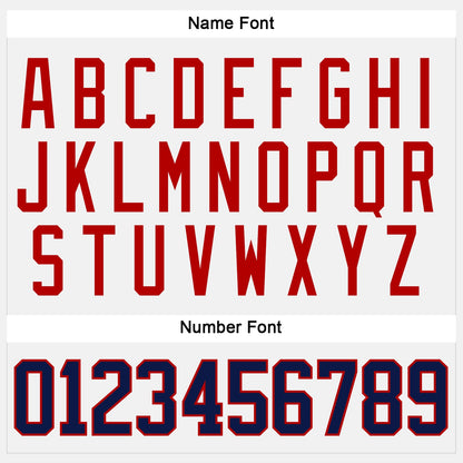 Custom White Navy-Red Hockey Jersey - Sky-Custom