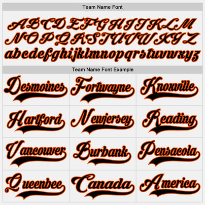 Custom White Black-Orange Hockey Jersey - Sky-Custom