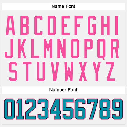 Custom White Teal Black-Pink Hockey Jersey - Sky-Custom