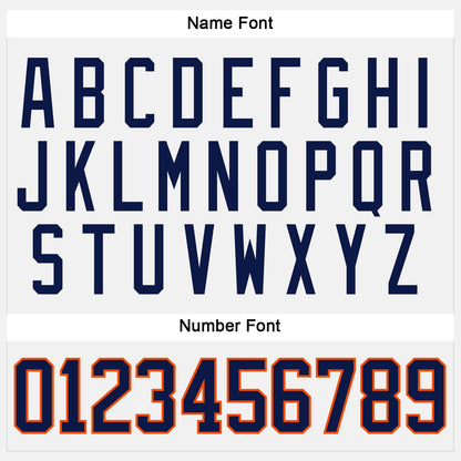 Custom White Navy-Orange Hockey Jersey - Sky-Custom
