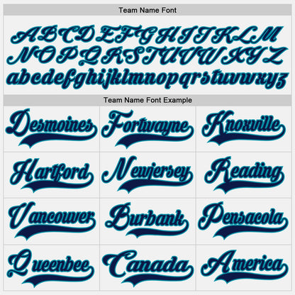 Custom White Navy-Teal Hockey Jersey - Sky-Custom