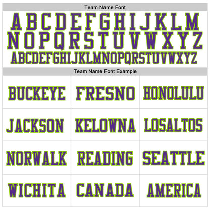 Custom White Purple-Neon Green Mesh Authentic Football Jersey - Sky-Custom