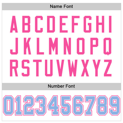 Custom White Light Blue-Pink Mesh Authentic Football Jersey - Sky-Custom