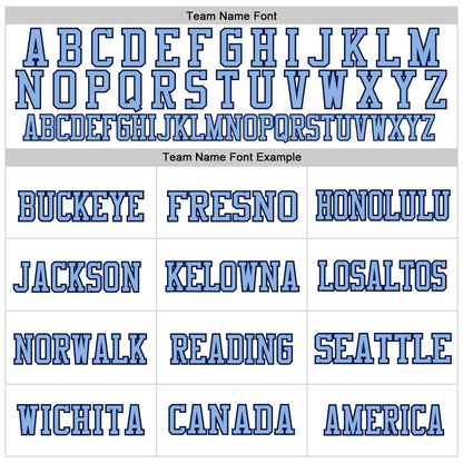 Custom White Light Blue-Navy Mesh Authentic Football Jersey - Sky-Custom