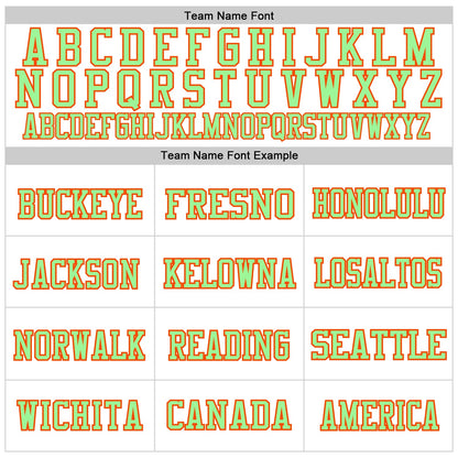 Custom White Pea Green-Orange Mesh Authentic Football Jersey - Sky-Custom