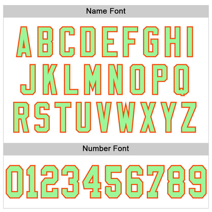 Custom White Pea Green-Orange Mesh Authentic Football Jersey - Sky-Custom