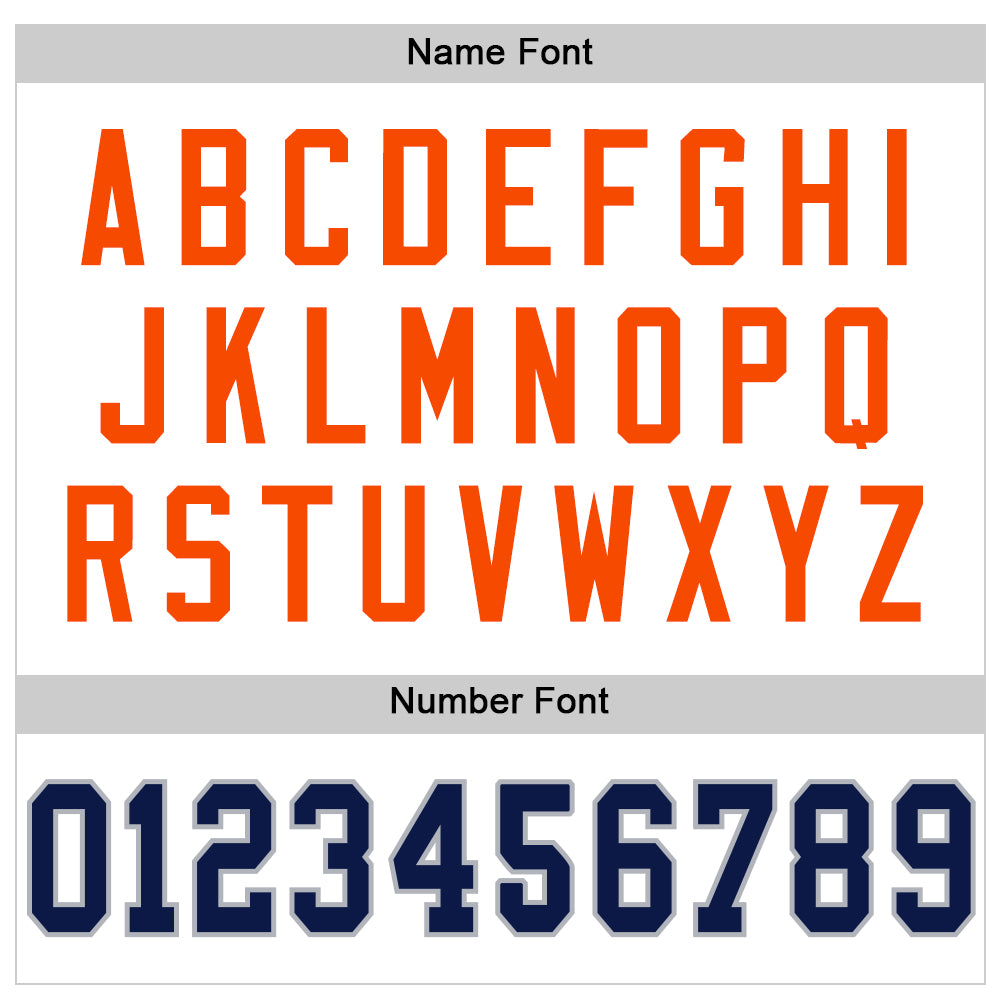 Custom White Navy Gray-Orange Mesh Authentic Football Jersey - Sky-Custom