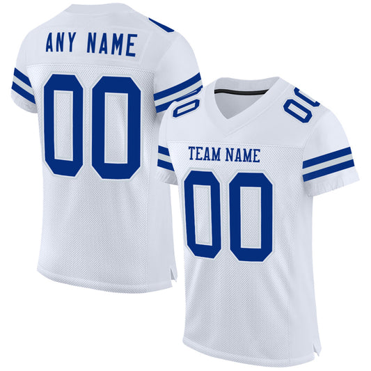 Custom White Royal-Silver Mesh Authentic Football Jersey - Sky-Custom