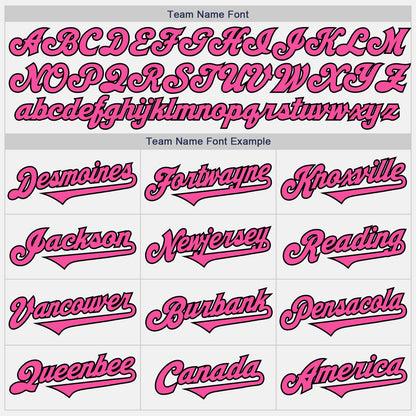 Custom White Pink-Black Authentic Baseball Jersey - Sky-Custom