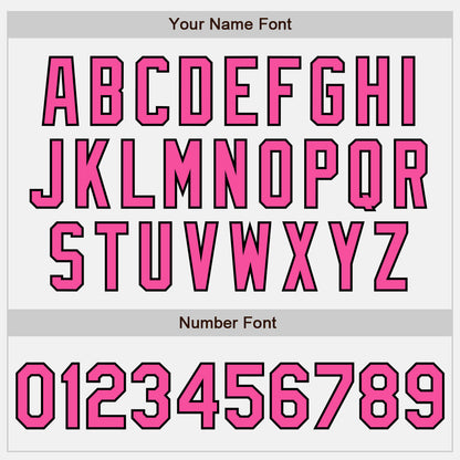 Custom White Pink-Black Authentic Baseball Jersey - Sky-Custom
