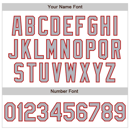 Custom White Gray-Red Authentic Baseball Jersey - Sky-Custom