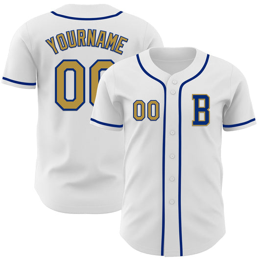 Custom White Old Gold-Royal Authentic Baseball Jersey - Sky-Custom
