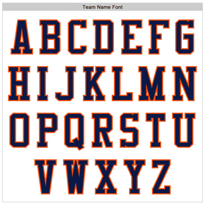 Custom White Navy-Orange Authentic Baseball Jersey - Sky-Custom