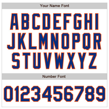 Custom White Royal-Orange Authentic Baseball Jersey - Sky-Custom
