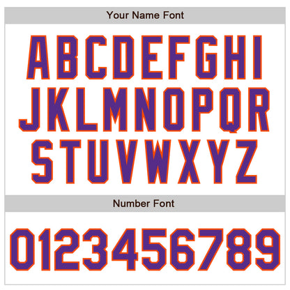 Custom White Purple-Orange Authentic Baseball Jersey - Sky-Custom