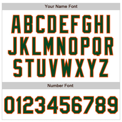 Custom White Green-Orange Authentic Baseball Jersey - Sky-Custom