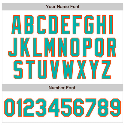 Custom White Aqua-Orange Authentic Baseball Jersey - Sky-Custom