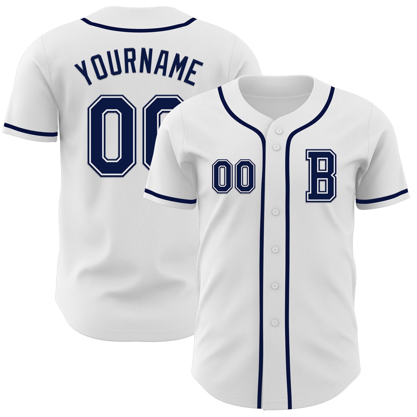 Custom White Navy Authentic Baseball Jersey - Sky-Custom