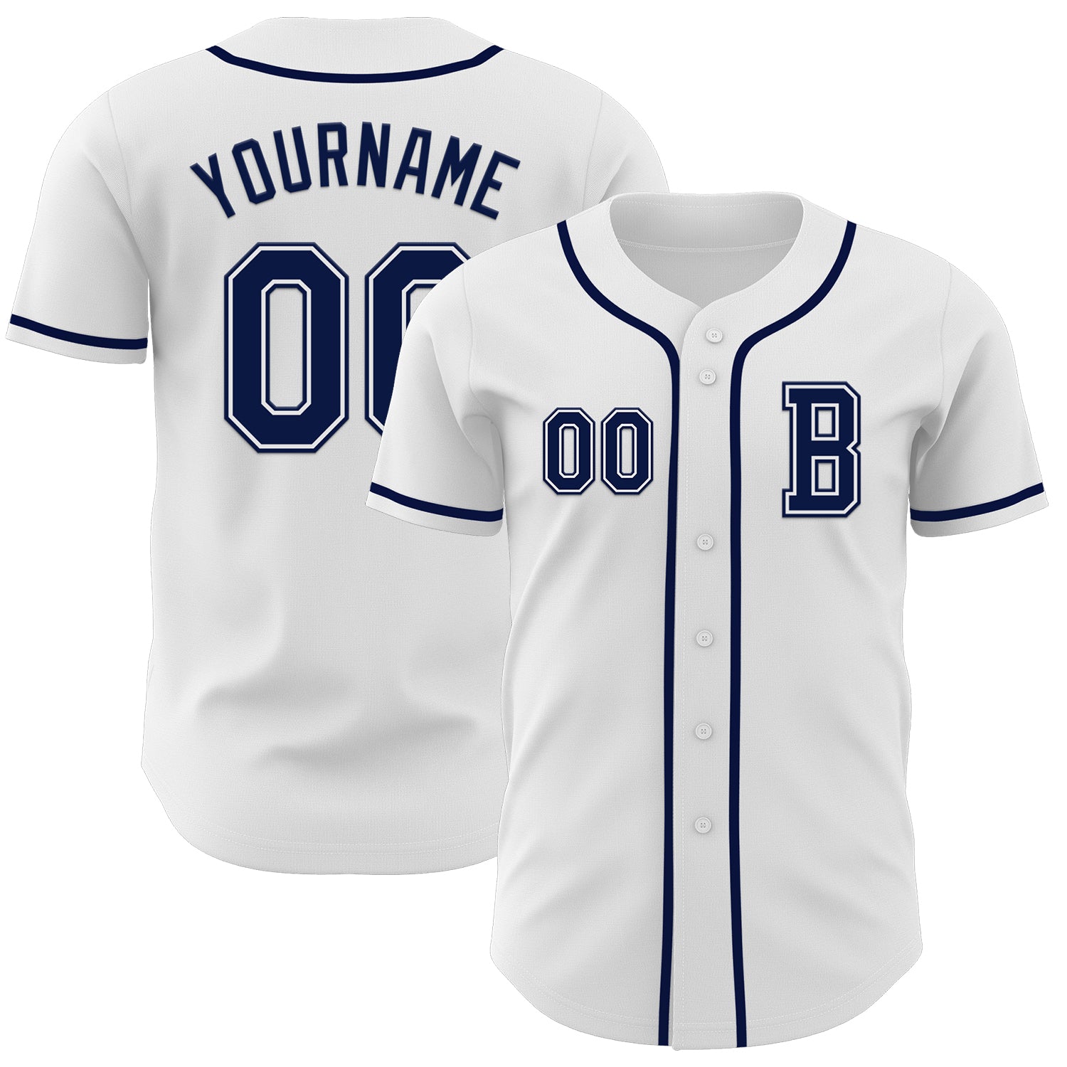 Custom White Navy Authentic Baseball Jersey - Sky-Custom