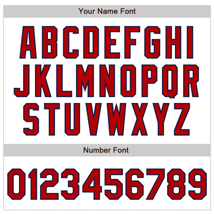 Custom White Red-Navy Authentic Baseball Jersey - Sky-Custom