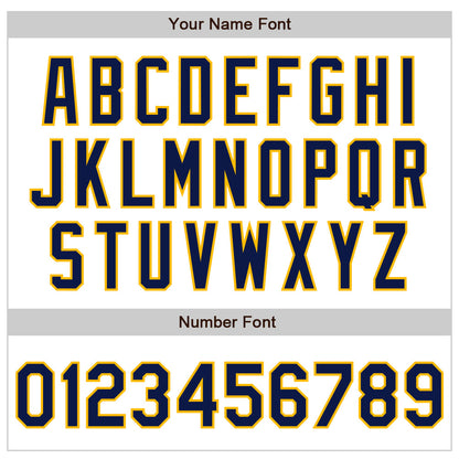 Custom White Navy-Gold Authentic Baseball Jersey - Sky-Custom