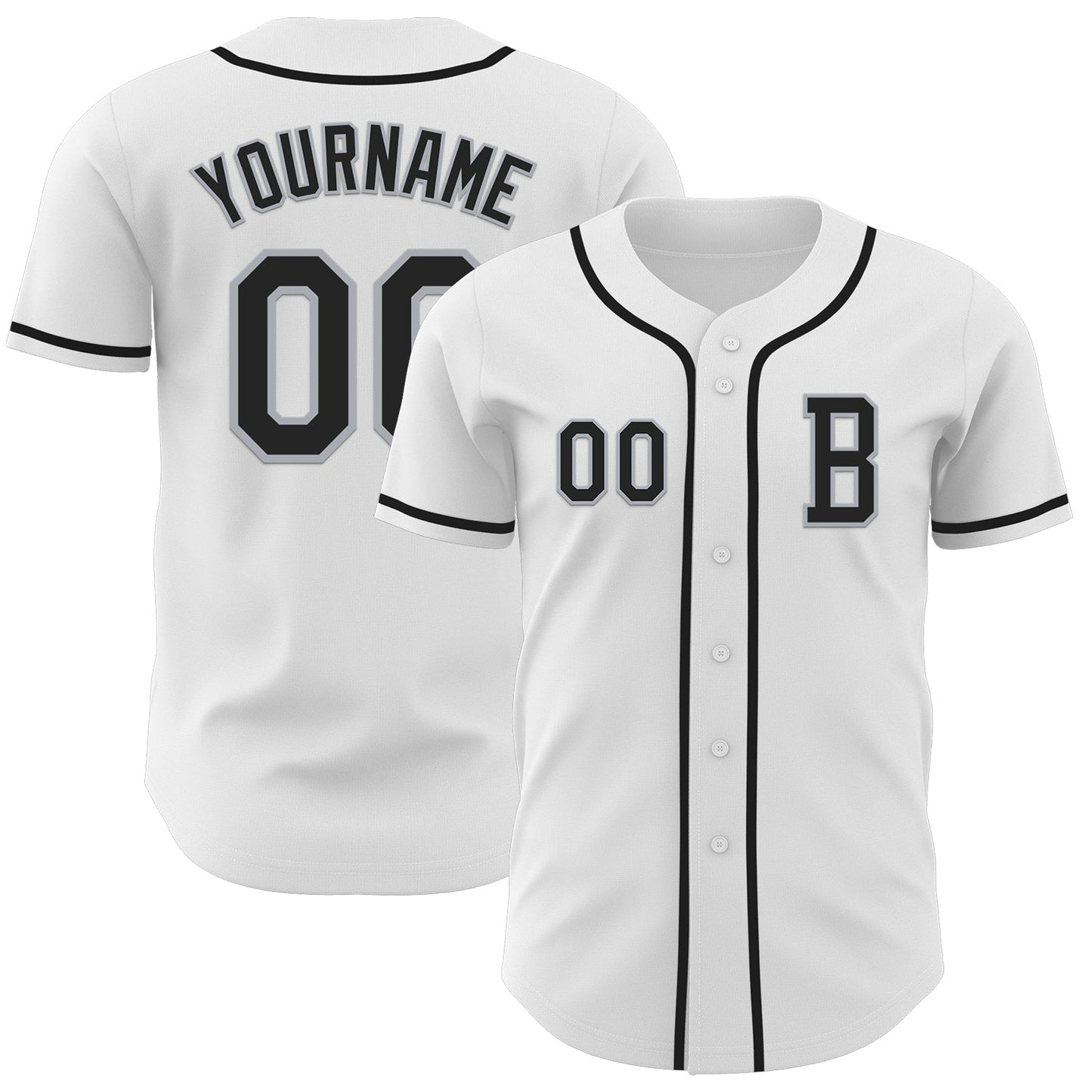 Custom White Black-Gray Authentic Baseball Jersey - Sky-Custom