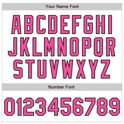 Custom White Pink-Black Authentic Baseball Jersey - Sky-Custom