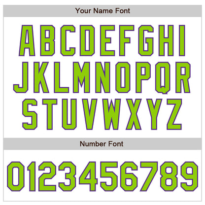 Custom White Neon Green-Purple Authentic Baseball Jersey - Sky-Custom